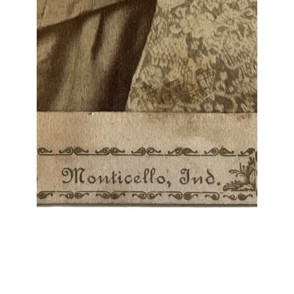 Antique CDV Carte de Visite Photography Sepia Lighty Bros Young Lady Buttons SEE - Picture 4 of 5